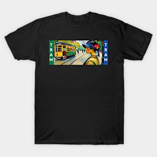 The Art of Trams - Neo-Impressionism Style #003 - Mugs For Transit Lovers T-Shirt